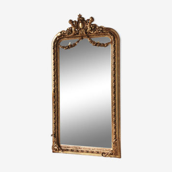 Miroir - style Louis XV - bois doré et stuc