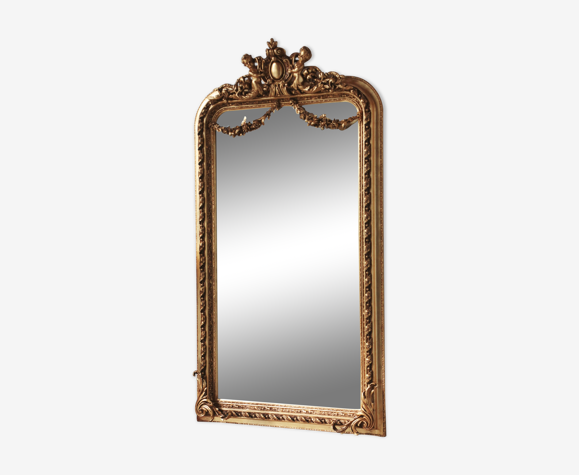 Miroir - style Louis XV - bois doré et stuc