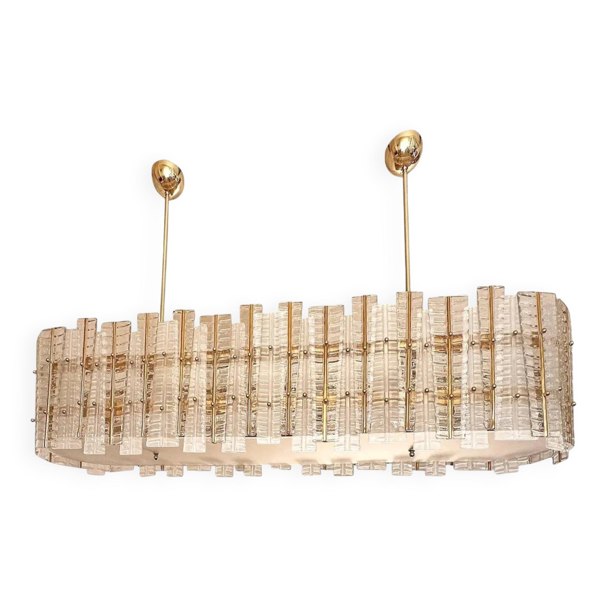 Chandelier en verre de Murano doré tropical moderne italien de luxe par Simoeng