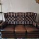 Chesterfield 3-seater chestnut coloured leather sofa