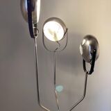 Vintage chromed floor lamp with three adjustable lights spots, Reggiani 1960s