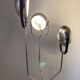 Vintage chromed floor lamp with three adjustable lights spots, Reggiani 1960s