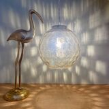 Vintage globe pendant light in amber glass