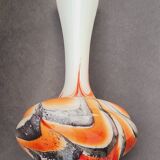Vase Italy by Carlo Moretti 1970 opaline orange black