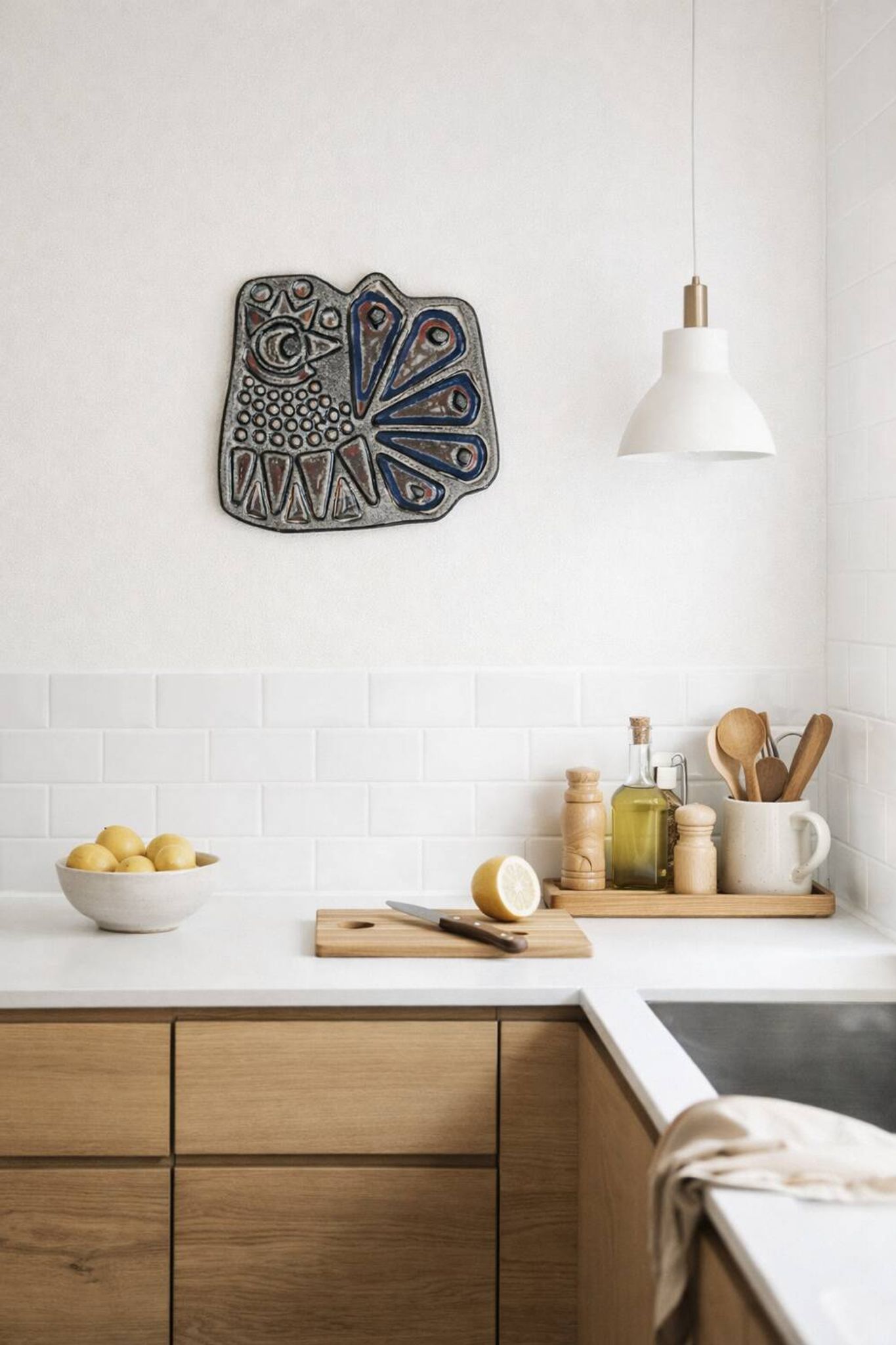 Vintage Scandinavian wall ceramic – Stylised hen – 1960s