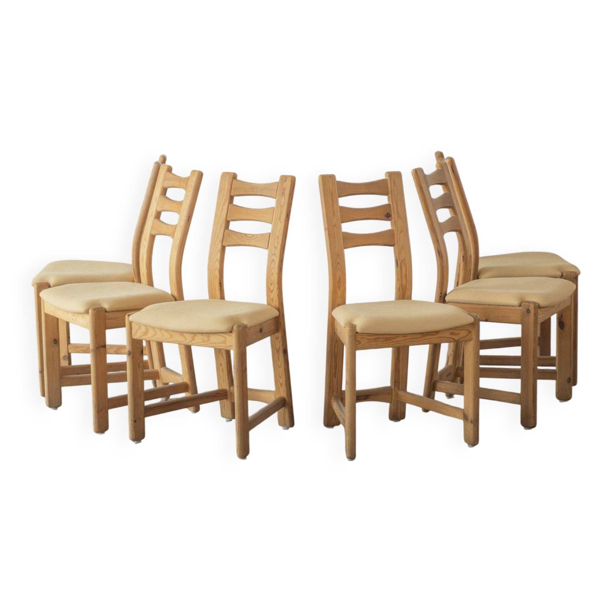 Chaises de salle à manger en pin Findahls Møbelfabrik (ensemble de six)