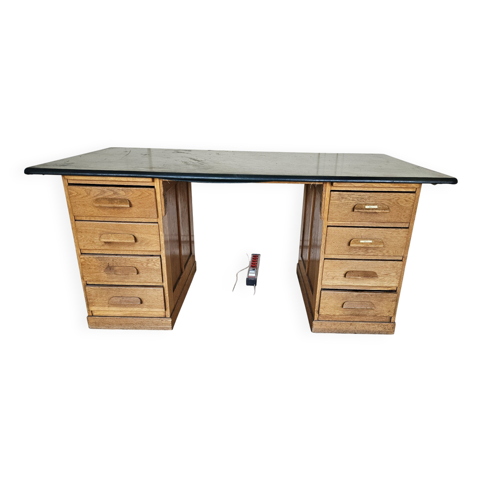 Antique oak administration desk with chest of drawers