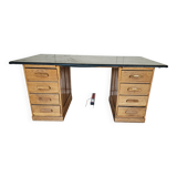 Bureau a caisson d'administration ancien en chêne