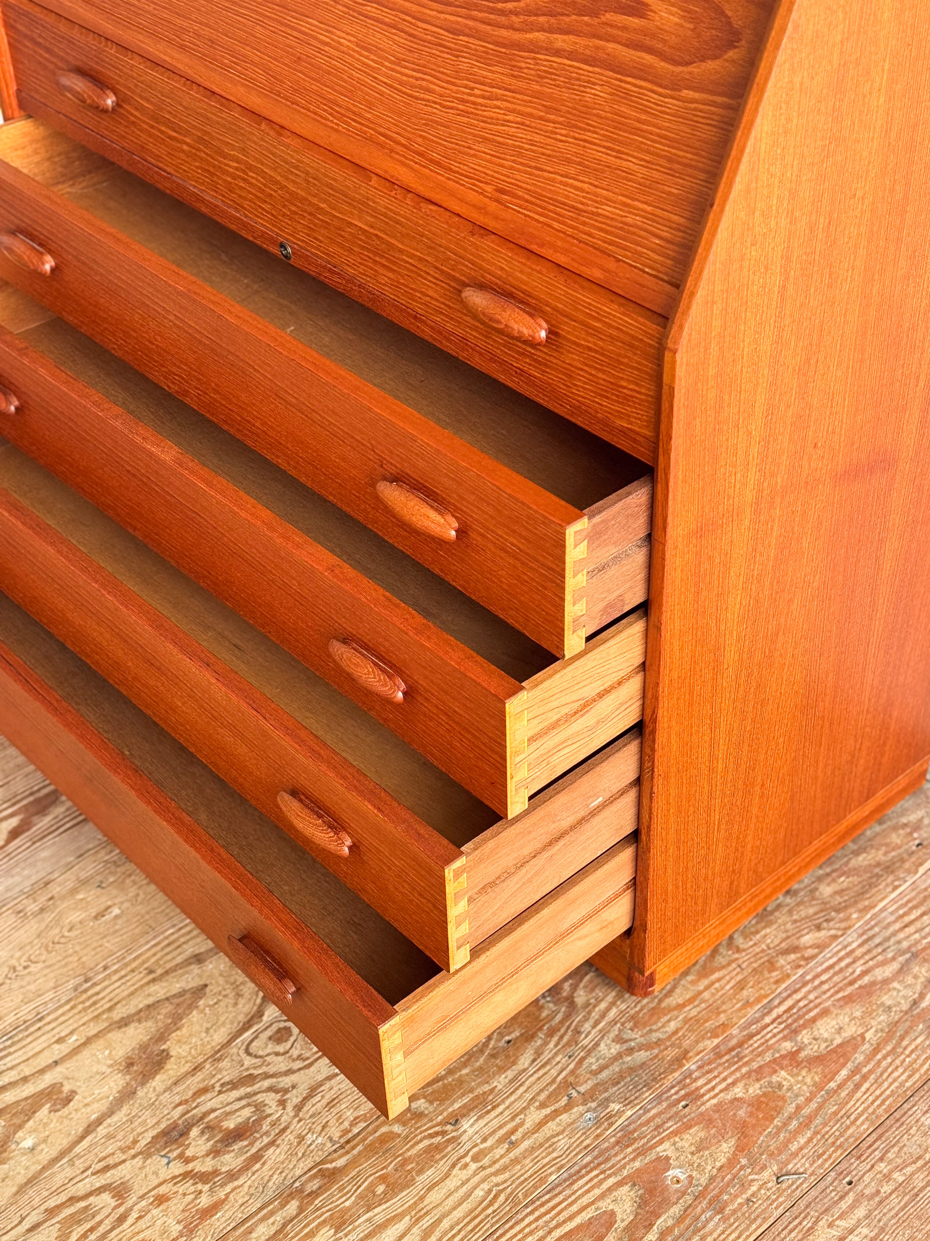 Teak Secretary Dyrlund Denmark Mid Century Desk