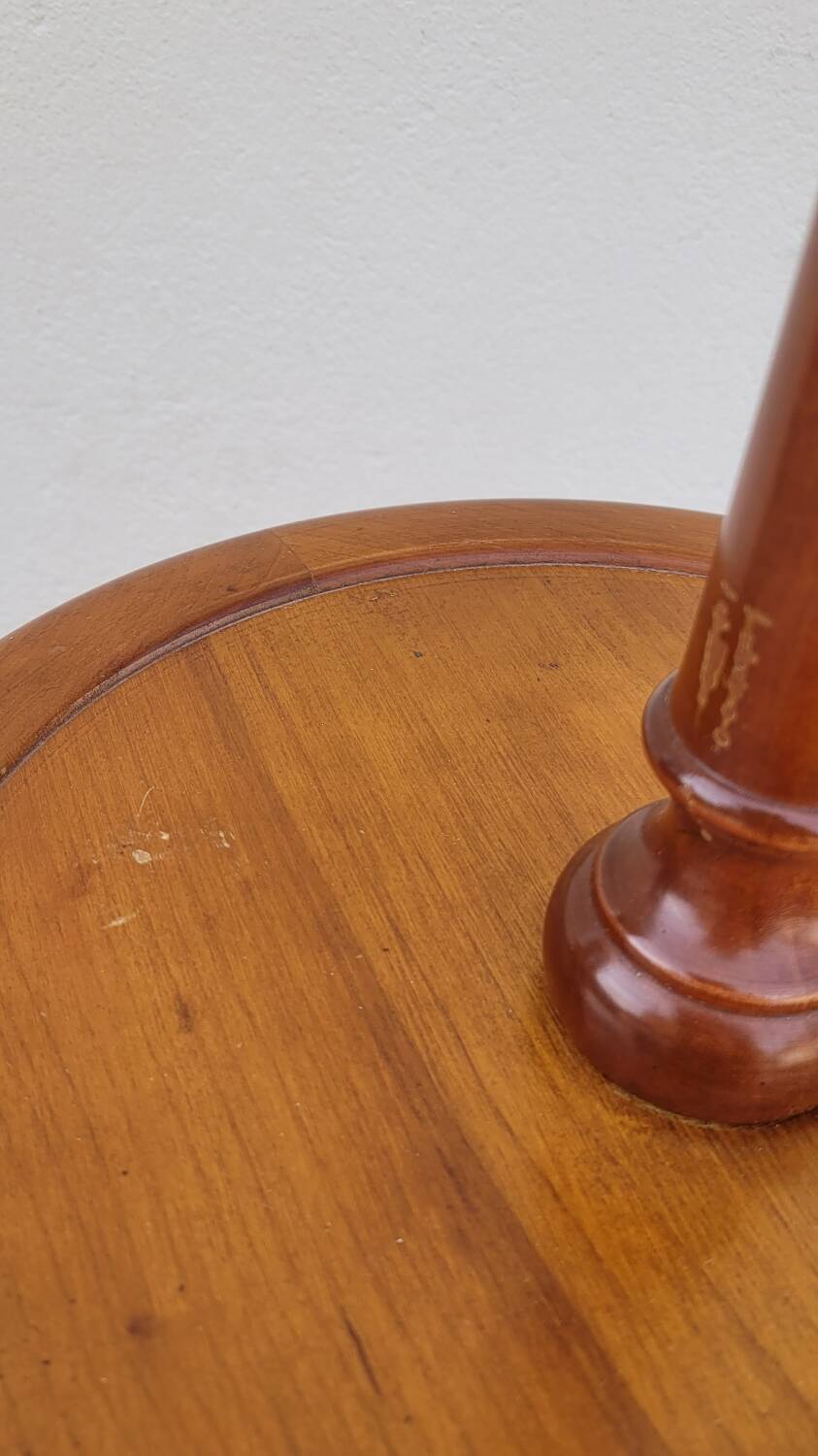 Tripod base psyché barber mirror in cherry wood with a system