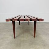 Banc à lattes en bois style scandinave, vintage