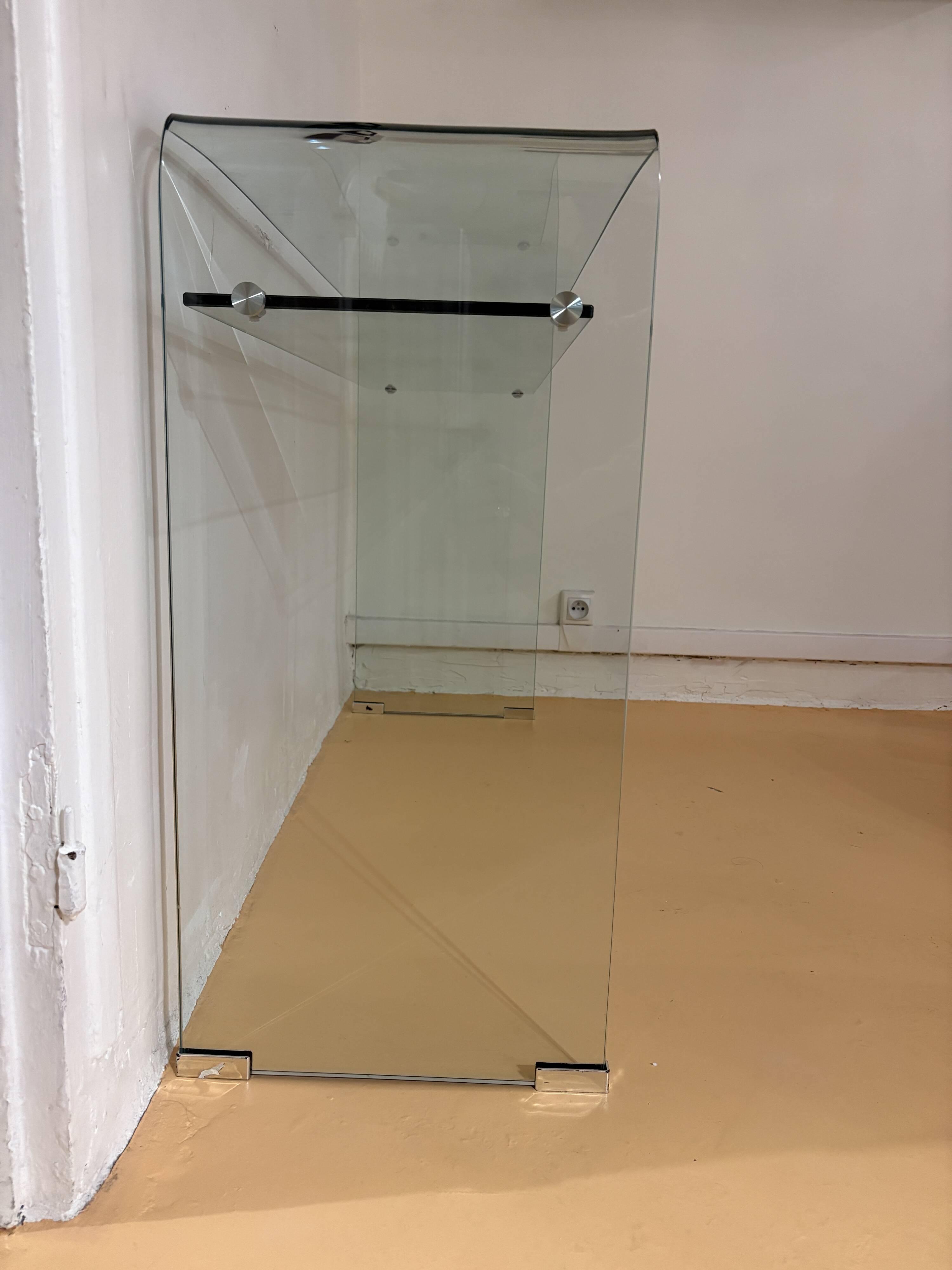 Console/bureau en verre trempé
