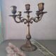 Antique 4-branch candlestick or candelabra in engraved spelter