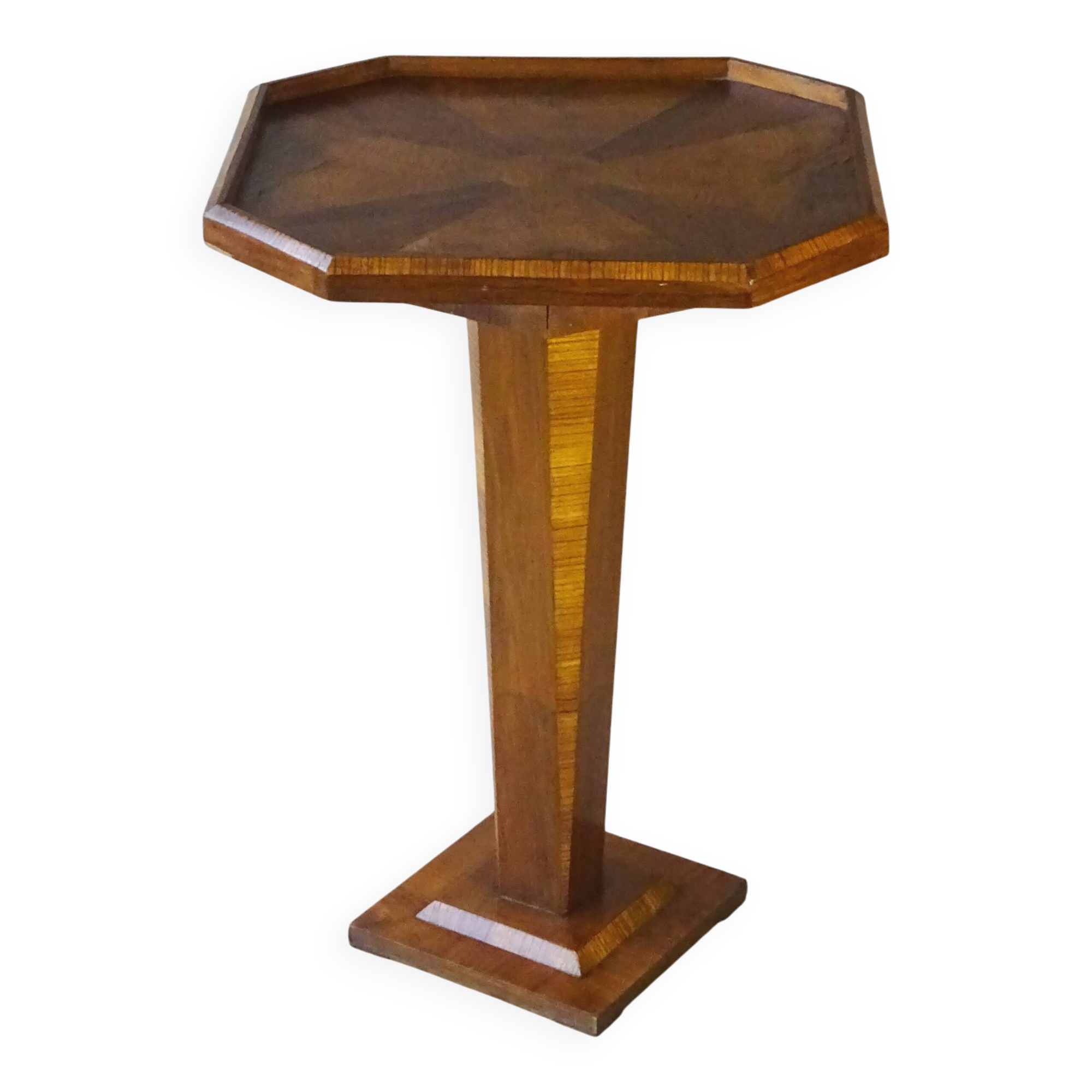 Side table with removable polygonal top, Art Deco, inlaid 1925