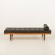 Danish vintage teak daybed in black leather | mid century modern | 1960s