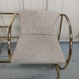 Bench armchair furniture chrome gold 70s