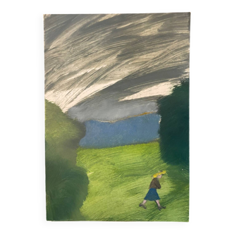 Painting of a woman walking 20th century