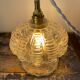 Lampe baladeuse vintage en verre ciselé électrifiée à neuf