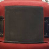 Red suede chairs, Knoll.