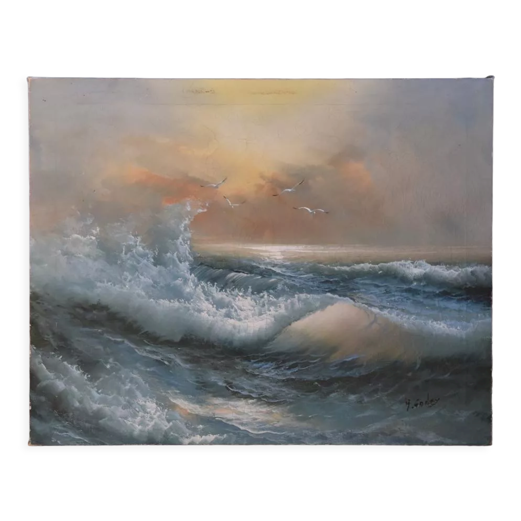 Oil on canvas sea
