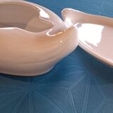 2 Apilco white porcelain foie gras serving dishes