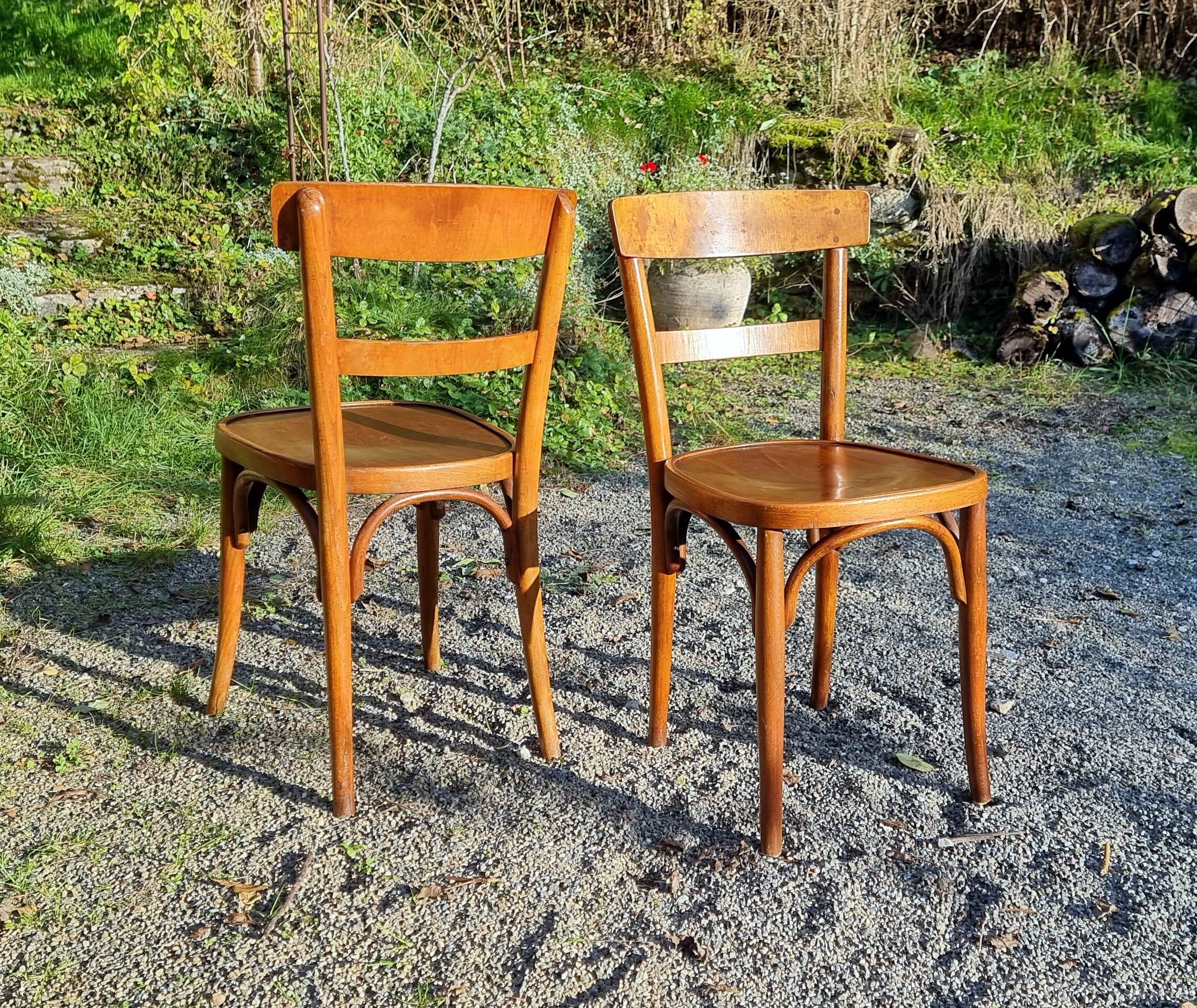 Lot of 6 Horgen-Glaris bistro chairs from the 40s