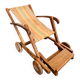 Vintage wooden folding doll's deckchair on wheels