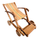 Vintage wooden folding doll's deckchair on wheels