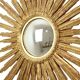 Large Gold Leaf Gilded Wooden Sun Mirror Sunburst Mirror 75cm
