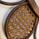 Vintage flower mirror in rattan and cannage 60s/70s