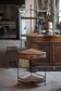 Wrought iron and wood corner unit, vintage corner furniture, corner shelf.