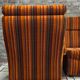 Pair of vintage 1970s modular armchairs – striped orange fabric