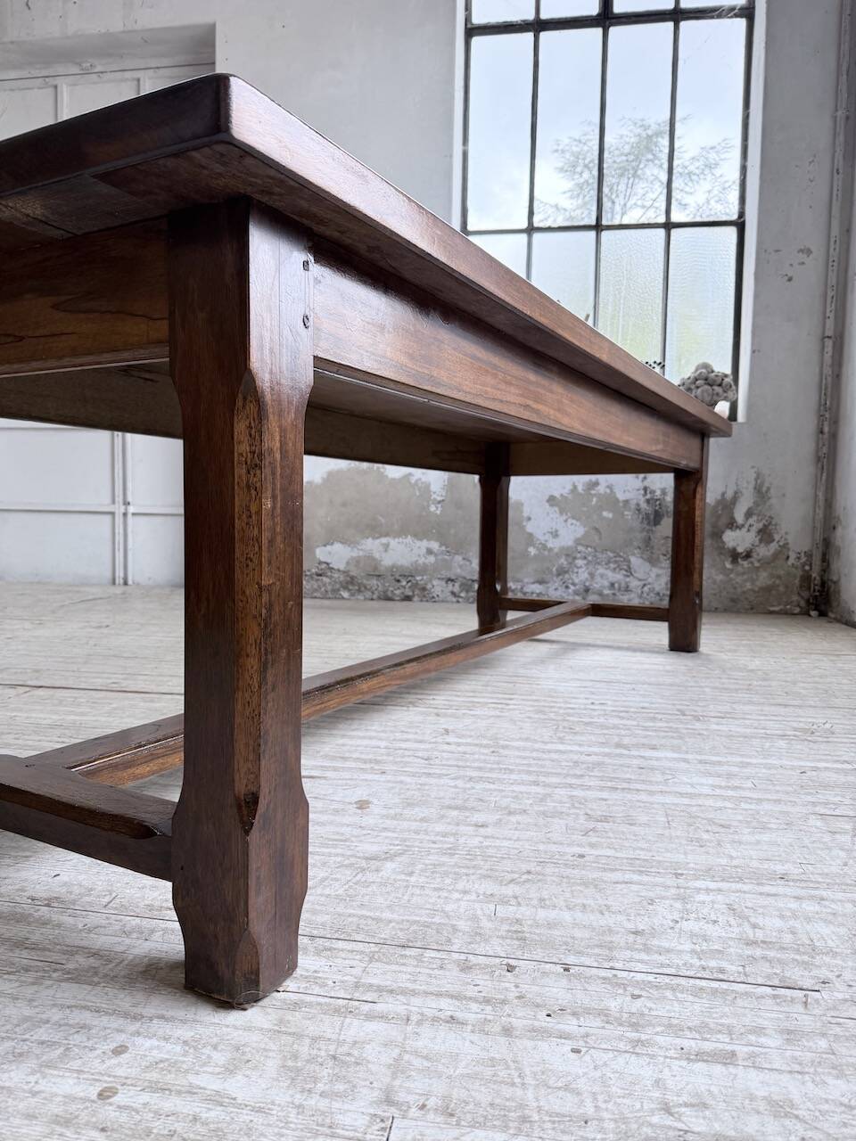 Table de ferme campagne noyer massif XL 250cm