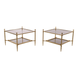 Superb brass bronze sofa tables, 1950s, france