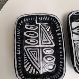 2 geometric dishes Vallauris Cerenne
