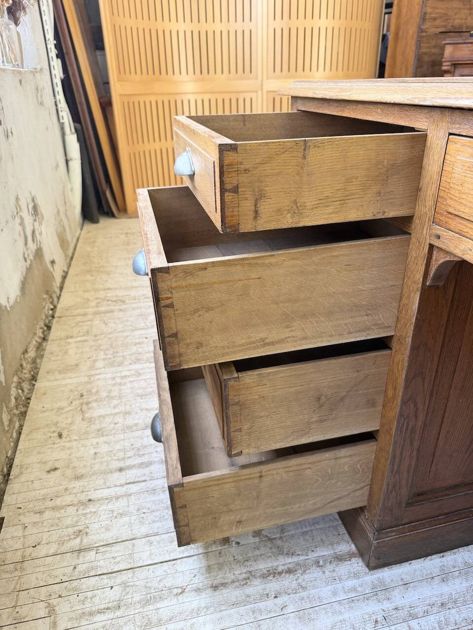 1950s oak office counter