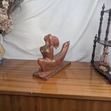 Terracotta Sculpture of a Slender Woman, Abstract Art Art Deco Style