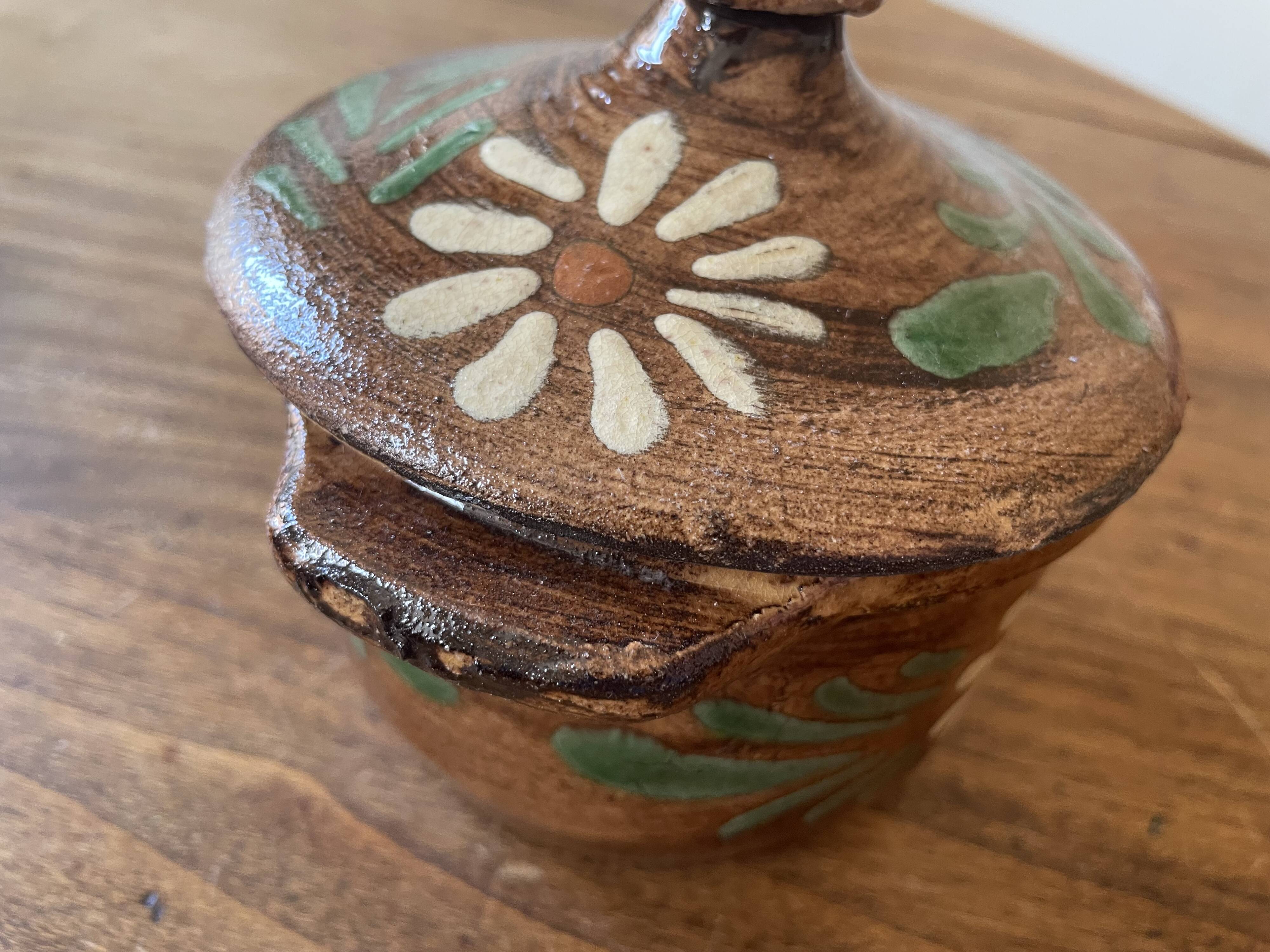 Small Alsatian pot in glazed ceramic