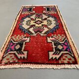 Small Vintage Turkish Rug 92x49 cm, Short Runner, Tribal, Shabby, Mini Carpet