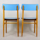 Vintage blue Formica & wood chairs, 1960s, set of 2