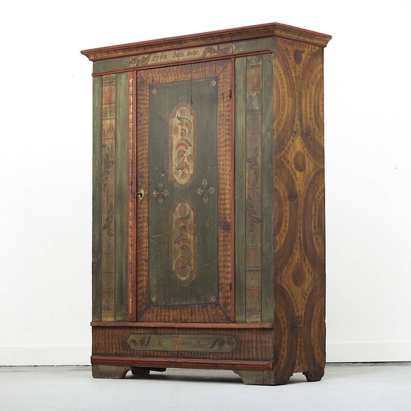 Painted Folk Art Bridal Cupboard
