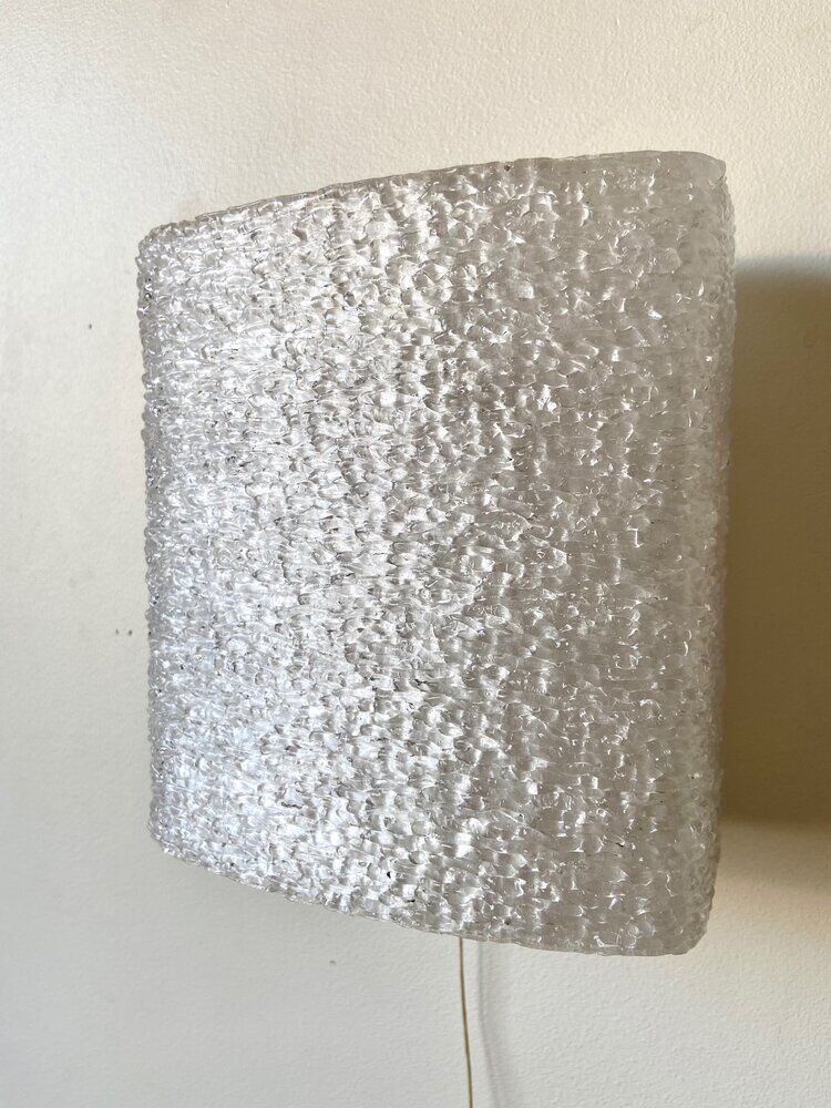 Teak and perspex wall lamp