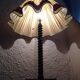Wooden floor lamp turned in the spirit of Charles Dudouyt / art deco style
