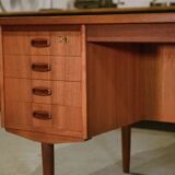 Scandinavian teak desk produced by Samcom Denmark, 1960s