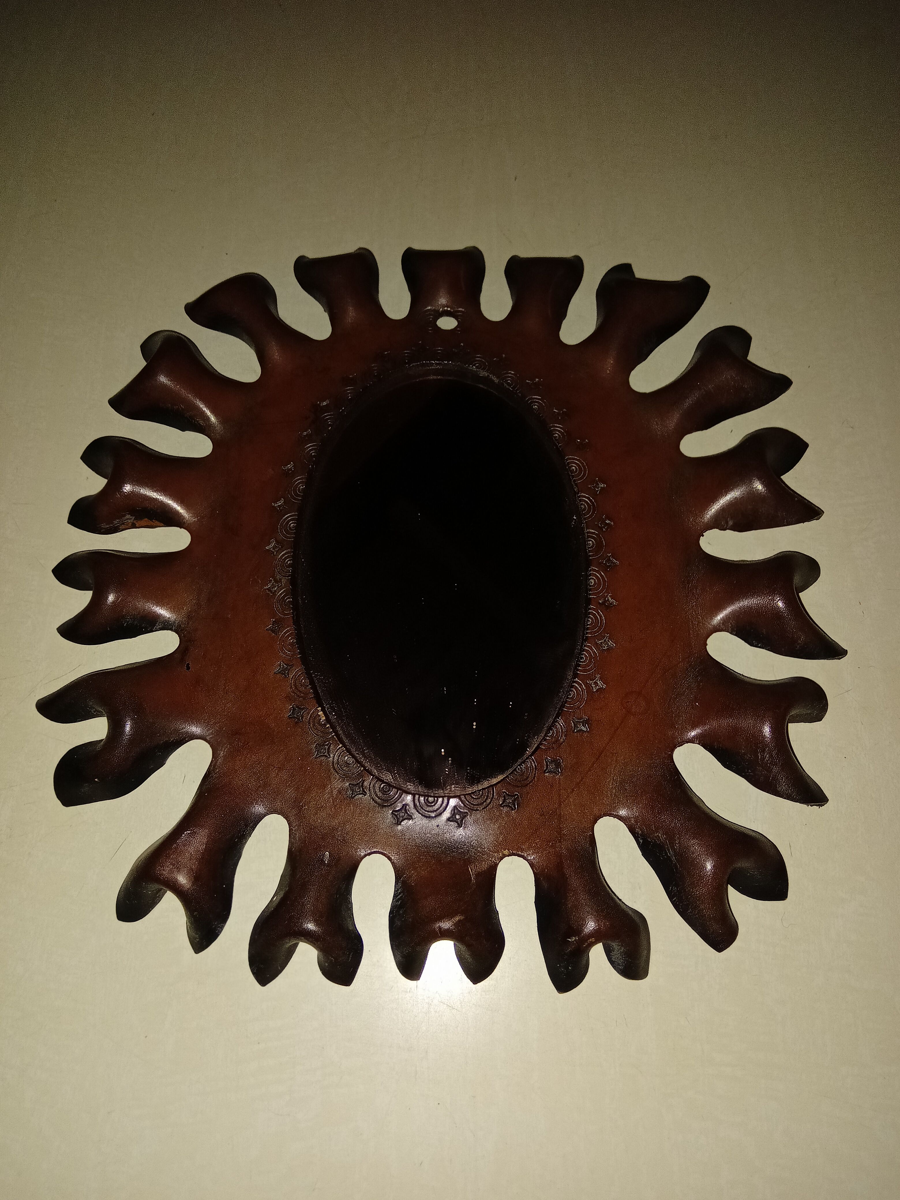 Leather mirror