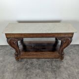 Console à fond de glace d'époque Restauration estampillée Gomien