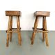 Pair of brutalist bar stools, France, 1950s