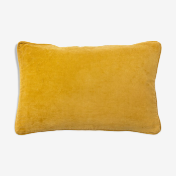 Coussin en velours 50x33cm couleur jaune