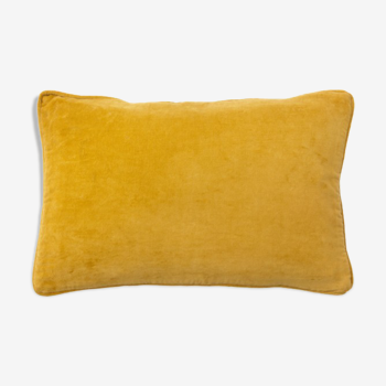 Velvet cushion 50x33cm yellow color