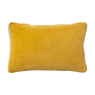 Velvet cushion 50x33cm yellow color